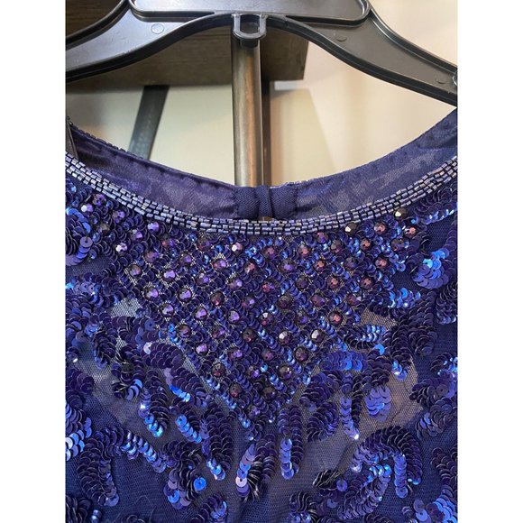 Mac Duggal 4576 Sequin Bell Sleeve Gown Blue Women's Size 2 - Picture 8 of 16